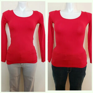 Final Sale Red Dynamic Long Sleeve Top